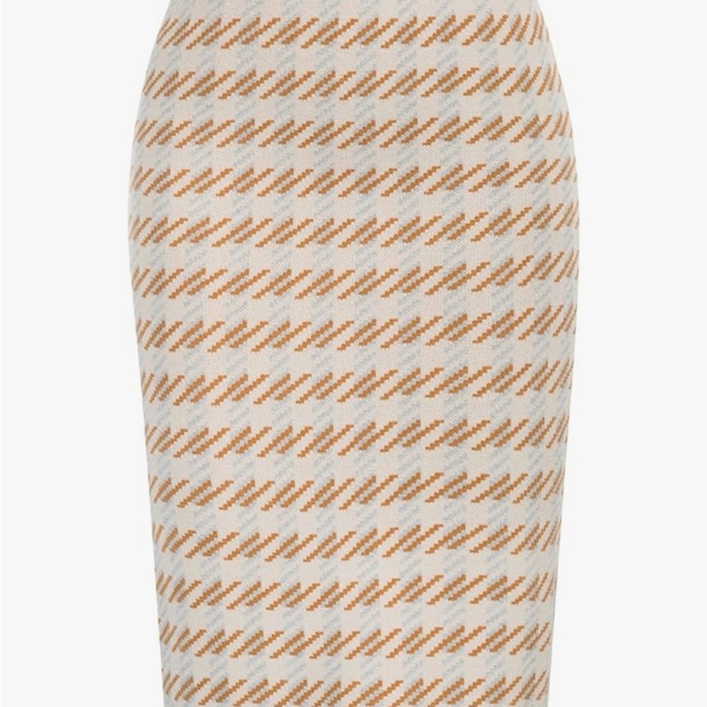 Orange and White Patterned Women's Skirt